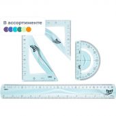 Набор чертежный Deli EH23 больш:лин 30см,угольн 13 и9см,трансп10см,гибк,асс Набор чертежный Deli EH23 больш:лин 30см,угольн 13 и9см,трансп10см,гибк,асс