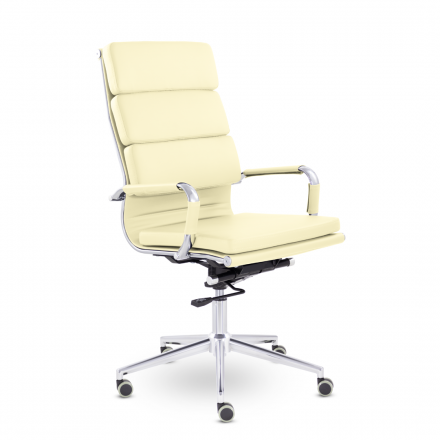 Кресло СН-303 Кайман Трио В soft2 хром Ср S-0415 (желто-бежевый) Кресло СН-303 Кайман Трио В soft2 хром Ср S-0415 (желто-бежевый)