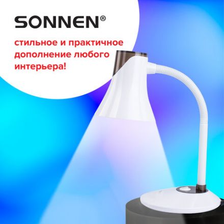 Настольная лампа / светильник SONNEN OU-607, на подставке, цоколь Е27, белый/коричневый, 236680 Настольная лампа / светильник SONNEN OU-607, на подставке, цоколь Е27, белый/коричневый, 236680