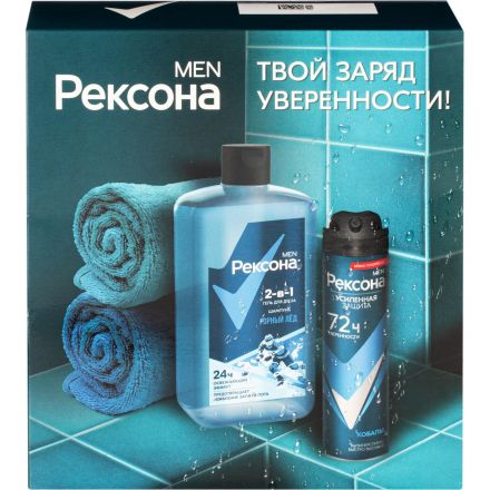 Подарочный набор Рексона мужской шампунь-гель для душа, антиперспирант Подарочный набор Рексона мужской шампунь-гель для душа, антиперспирант