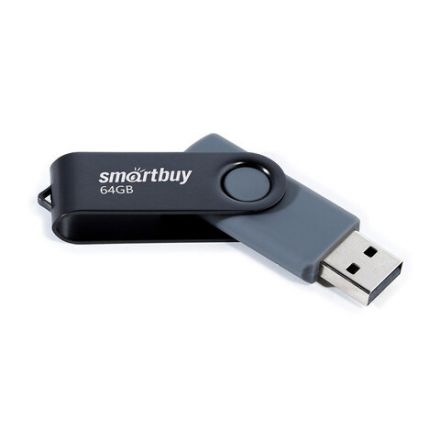 Флеш-диск 64 GB SMARTBUY Twist USB 2.0, черный, SB064GB2TWK Флеш-диск 64 GB SMARTBUY Twist USB 2.0, черный, SB064GB2TWK