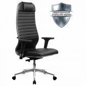 Кресло МЕТТА "ErgoLife" 10 B1-117D, хром, синхромеханизм, 2D-подлокотники, экокожа, черное Кресло МЕТТА "ErgoLife" 10 B1-117D, хром, синхромеханизм, 2D-подлокотники, экокожа, черное