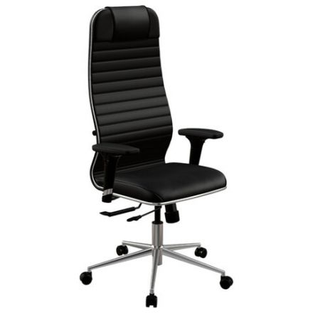 Кресло МЕТТА "ErgoLife" 10 B1-117D, хром, синхромеханизм, 2D-подлокотники, экокожа, черное Кресло МЕТТА "ErgoLife" 10 B1-117D, хром, синхромеханизм, 2D-подлокотники, экокожа, черное