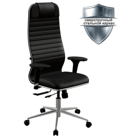 Кресло МЕТТА "ErgoLife" 10 B1-117D, хром, синхромеханизм, 2D-подлокотники, экокожа, черное Кресло МЕТТА "ErgoLife" 10 B1-117D, хром, синхромеханизм, 2D-подлокотники, экокожа, черное