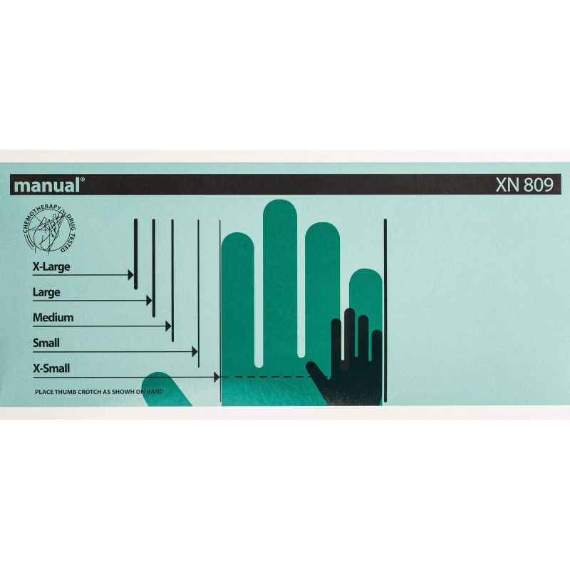 Перчатки мед.смотров. нитрил.,нестер., зеленый ,MANUAL XN 809 (M) 25пар,ПС