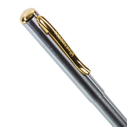 Ручка подарочная шариковая BRAUBERG Maestro, СИНЯЯ, корпус серебристый с золотистым, линия письма 0,5 мм, 143468 Ручка подарочная шариковая BRAUBERG Maestro, СИНЯЯ, корпус серебристый с золотистым, линия письма 0,5 мм, 143468