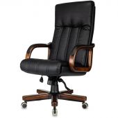 Кресло VB_ Бюрократ T-9932Walnut черный эко.кожа крестов. металл/дерево