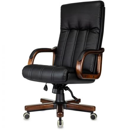 Кресло VB_ Бюрократ T-9932Walnut черный эко.кожа крестов. металл/дерево Кресло VB_ Бюрократ T-9932Walnut черный эко.кожа крестов. металл/дерево