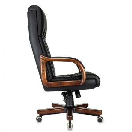 Кресло VB_ Бюрократ T-9932Walnut черный эко.кожа крестов. металл/дерево Кресло VB_ Бюрократ T-9932Walnut черный эко.кожа крестов. металл/дерево