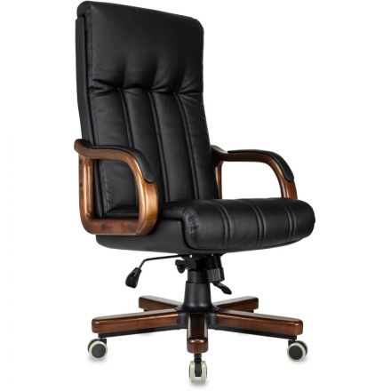 Кресло VB_ Бюрократ T-9932Walnut черный эко.кожа крестов. металл/дерево Кресло VB_ Бюрократ T-9932Walnut черный эко.кожа крестов. металл/дерево