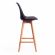 Стул барный TULIP BAR (mod. C1014H) / 1 шт. в упаковке пластик/дерево, 57 х 48 х 114 см, черный 3010/натуральный