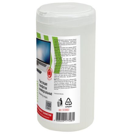 Салфетки для экранов, стекол и пластика универсальные STAFF "EVERYDAY", туба 100 шт., влажные, 512657 Салфетки для экранов, стекол и пластика универсальные STAFF "EVERYDAY", туба 100 шт., влажные, 512657