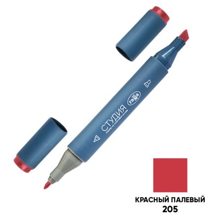 Маркер двусторонний для скетчинга Гамма "Студия", красный палевый, корпус трехгранный, пулевид./клиновид. наконечники