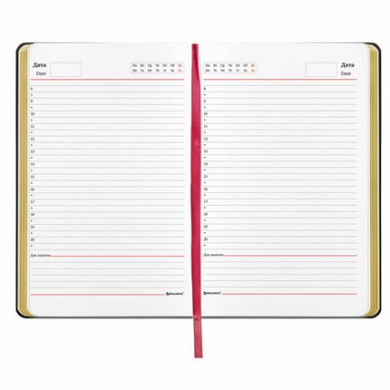 Ежедневник недатированный А5 (138х213 мм), BRAUBERG VISTA, под кожу, гибкий, 136 л., "Pomegranate", 112022