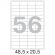 Этикетки самоклеящиеся Promega label (Комус) 48,5x20,5 мм 56 штук на листе белые (100 листов в упаковке)