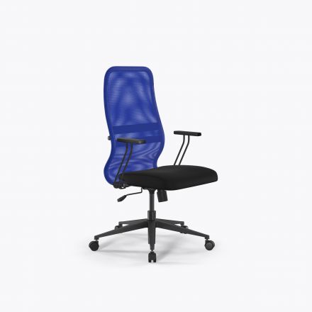 Кресло Sit 8 B2-8T - X1+UMF(X1) /Uh00/Wh00/T21bP-b(M09.B11.G19.W01) Синий-Черный