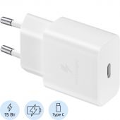 Зарядное устройство сетевое SAMSUNG EP-T1510XWEGRU (USB-C, 15Вт, бел)