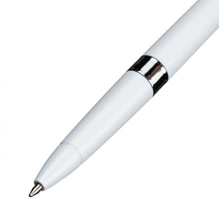 Ручка шариковая одноразовая на белой подставке Attache синяя на липучке с пружиной (толщина линии 0.5 мм)