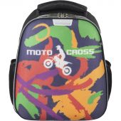Ранец №1School Basic Moto cross 2 отд., эргоном. cпинка