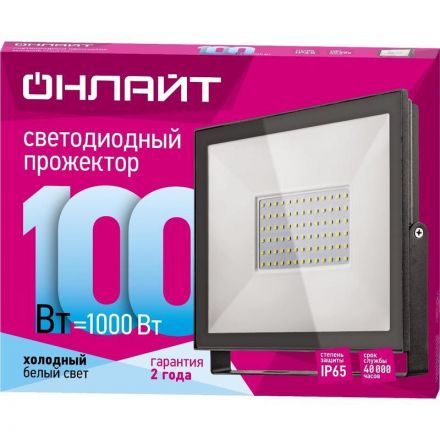 Прожектор светодиодный OFL-100-4K-BL-IP65-LED 100Вт,4000К,IP65 ОНЛАЙТ 61947