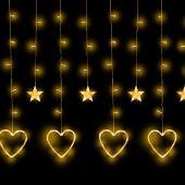 Электрогирлянда Бахрома 2.4x0.9 м Сердце,IP20,186LED,теп бел,8 реж 4356978