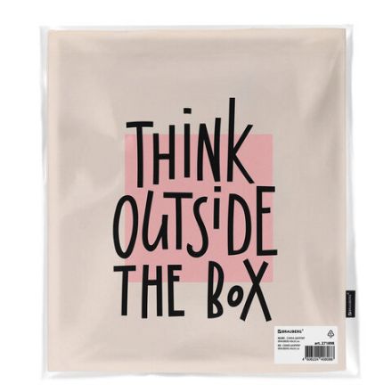 Сумка шоппер BRAUBERG, канвас, 40х35 см, бежевый, "Think outside the box", 271898 Сумка шоппер BRAUBERG, канвас, 40х35 см, бежевый, "Think outside the box", 271898