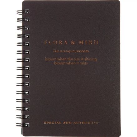 Блокнот BS, 102х142мм, 80л., клетка,  спираль. Flora, черный, N4253
