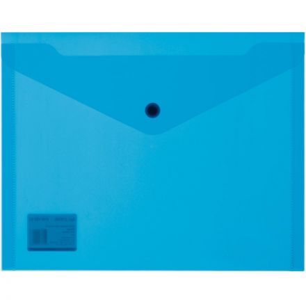 Папка-конверт на кнопке А5 синяя 0.18 мм (10 штук в упаковке)