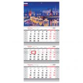 Календарь квартальный 3 бл. на 3 гр., 295*660 мм BG "Сердце России", с бегунком, 2026г.