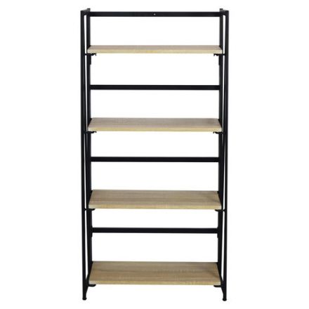 Стеллаж на металлокаркасе BRABIX "LOFT SH-001", 600х300х1250 мм, складной, цвет дуб натуральный, 641230