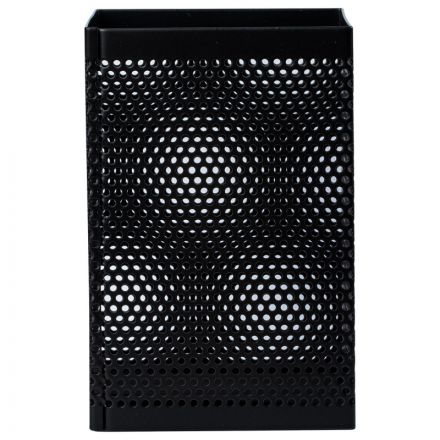 Подставка-стакан для письм. принадл, кв, мет сетка, черн, 73x73x115мм