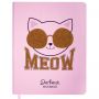 Дневник 1-11 класс 48 л., кожзам (твердая), печать, глиттер, ЮНЛАНДИЯ, "Meow", 106203