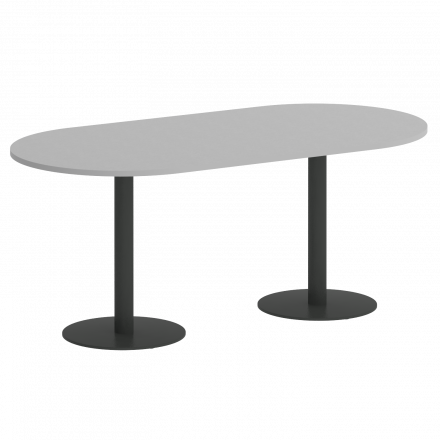 Home Office Стол овальный VR.SP-5-180.1 Серый/Антрацит металл 1800*900*750 Home Office Стол овальный VR.SP-5-180.1 Серый/Антрацит металл 1800*900*750