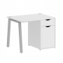 Home Office Стол письменный VR.SP-3-98.1.A Белый бриллиант/Серый металл 980*720*750 Home Office Стол письменный VR.SP-3-98.1.A Белый бриллиант/Серый металл 980*720*750