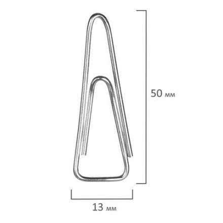 Скрепки большие 50 мм, ОФИСМАГ, никелированные, треугольные, 50 шт., в картонной коробке, 222093 Скрепки большие 50 мм, ОФИСМАГ, никелированные, треугольные, 50 шт., в картонной коробке, 222093