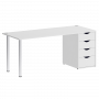Home Office Стол письменный VR.SP-3-178.4 Белый бриллиант/Хром опоры 1780*720*750 Home Office Стол письменный VR.SP-3-178.4 Белый бриллиант/Хром опоры 1780*720*750
