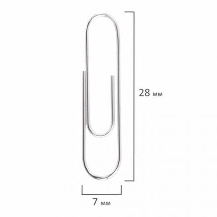 Скрепки ЭКСТРА ОФИСМАГ 28 мм никелированные 100 штук, 271315 Скрепки ЭКСТРА ОФИСМАГ 28 мм никелированные 100 штук, 271315