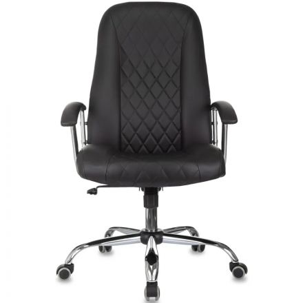 Кресло БР Комус Мебель EChair 658 экокожа (строчка ромб),черный, хром Кресло БР Комус Мебель EChair 658 экокожа (строчка ромб),черный, хром