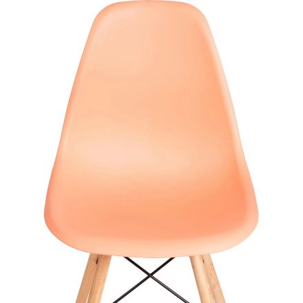 Стул CINDY (EAMES) (mod. 1801) / 1ш. в уп, дер бук/мет/сид пласт, Оранжевый