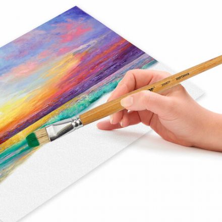 Кисть ПИФАГОР, ЩЕТИНА, плоская, № 16, деревянная лакированная ручка, пакет с подвесом, 200877 Кисть ПИФАГОР, ЩЕТИНА, плоская, № 16, деревянная лакированная ручка, пакет с подвесом, 200877