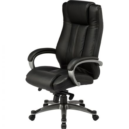 Кресло BN_Dp_Руководителя EChair-604 ML кожа черная, пластик