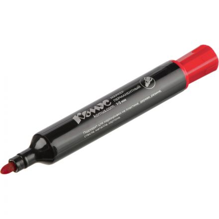 Маркер перманентный КОМУС красный 1-3мм кругл. наконечник Маркер перманентный КОМУС красный 1-3мм кругл. наконечник