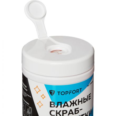 Салфетки влажные TOPFORT СКРАБ для очистки рук от сильных загрязн. уп.120шт Салфетки влажные TOPFORT СКРАБ для очистки рук от сильных загрязн. уп.120шт