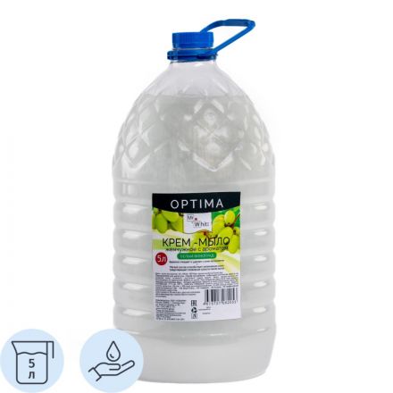 Крем-мыло жидкое Mr.White OPTIMA Белый виноград 5л_ КЗН ЧЛБ НСК СПБ Крем-мыло жидкое Mr.White OPTIMA Белый виноград 5л_ КЗН ЧЛБ НСК СПБ