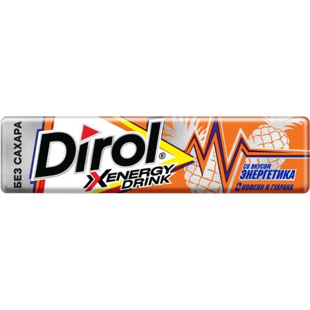 Жевательная резинка DIROL X ENERGY DRINK б/сах энерг и анан, 13,6гx30шт/уп