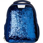 Ранец №1School Sparkle Blue,эргоном. спинка, двусторонние пайетки