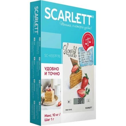 Весы кухонные Scarlett SC-KS57P76, Медовик с клубникой Весы кухонные Scarlett SC-KS57P76, Медовик с клубникой
