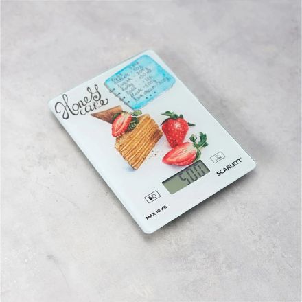 Весы кухонные Scarlett SC-KS57P76, Медовик с клубникой Весы кухонные Scarlett SC-KS57P76, Медовик с клубникой