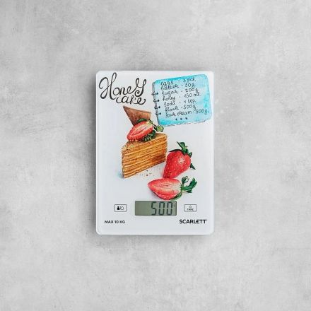 Весы кухонные Scarlett SC-KS57P76, Медовик с клубникой Весы кухонные Scarlett SC-KS57P76, Медовик с клубникой