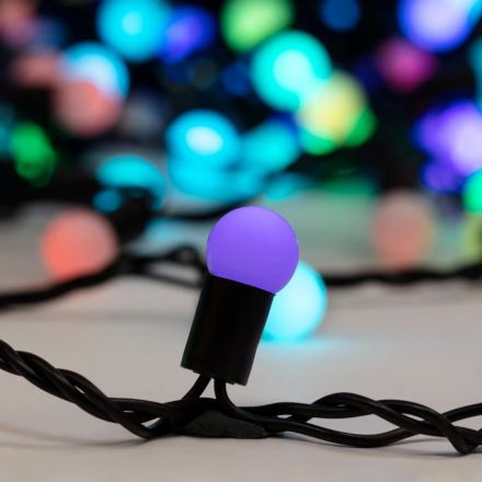 Гирлянда светодиодная Мультишарики 17,5мм, 20м, черн ПВХ, 200, RGB 303-529